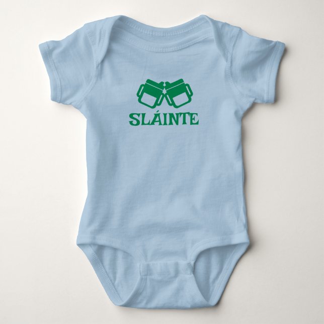 SLÁINTE sippy blue bodysuit  Baby Strampler (Vorderseite)