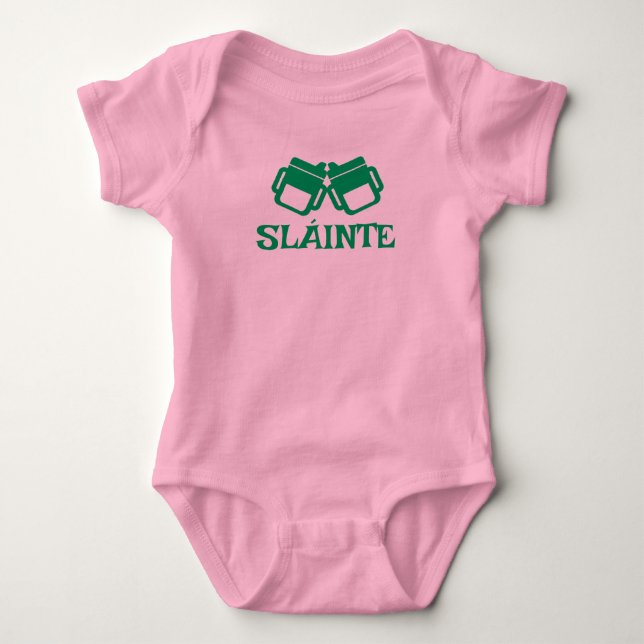 SLÁINTE sippy pink bodysuit  Baby Strampler (Vorderseite)