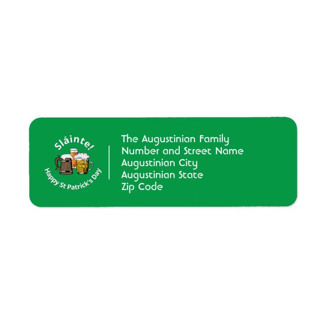 Sláinte! ST. PATRICK'S DAY Cartoon Biere kehren zu (Vorne)