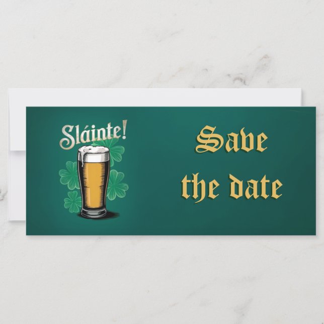 Slàinte! St. Patrick's Day Pint of Beer on Green (Vorderseite)