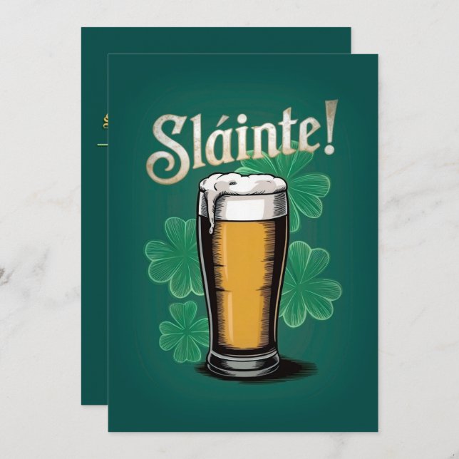 Slàinte! St. Patrick's Day Pint of Beer on Green (Vorne/Hinten)
