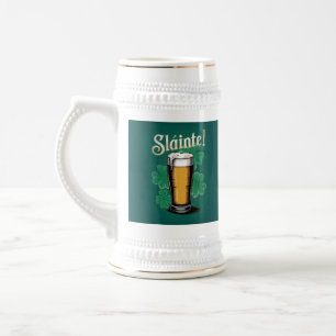 Slàinte! St. Patrick's Day Pint of Beer on Green Bierglas