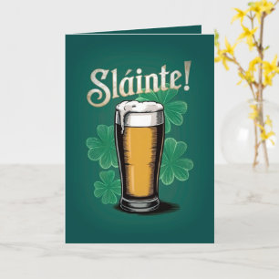 Slàinte! St. Patrick's Day Pint of Beer on Green Karte