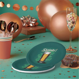 Slàinte! St. Patrick's Day Pint of Beer on Green Pappteller