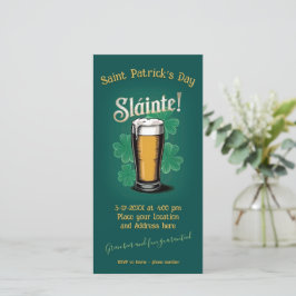Slàinte! St. Patrick's Day Pint of Beer on Green Save The Date