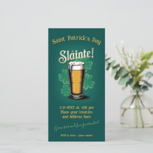 Slàinte! St. Patrick's Day Pint of Beer on Green Save The Date