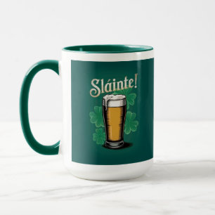 Slàinte! St. Patrick's Day Pint of Beer on Green Tasse