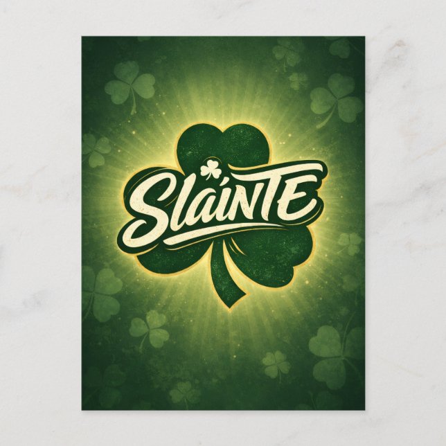 Slainte - St. Patricks Tag Postkarte (Vorderseite)