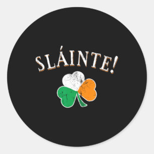 Slainte Toast Ireland Flag Kleeblatt St Patricks D Runder Aufkleber