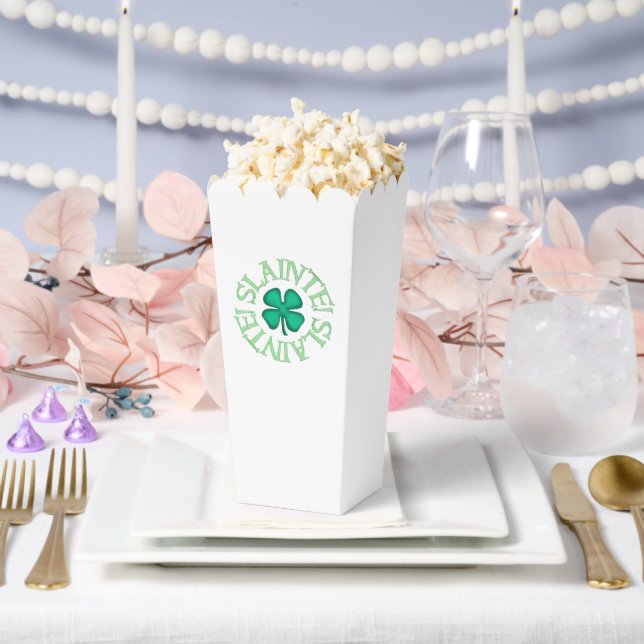 Slainte weiße Popcorn-Boxen Geschenkschachtel (Hochzeit)