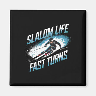 Slalom-Leben Schnelle Wendungen Alpinski Magnet