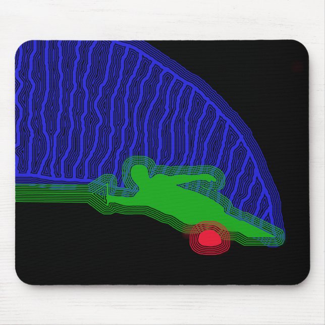 Slalom-Wasser-Skifahrer-Neon-Spray Mousepad (Vorne)