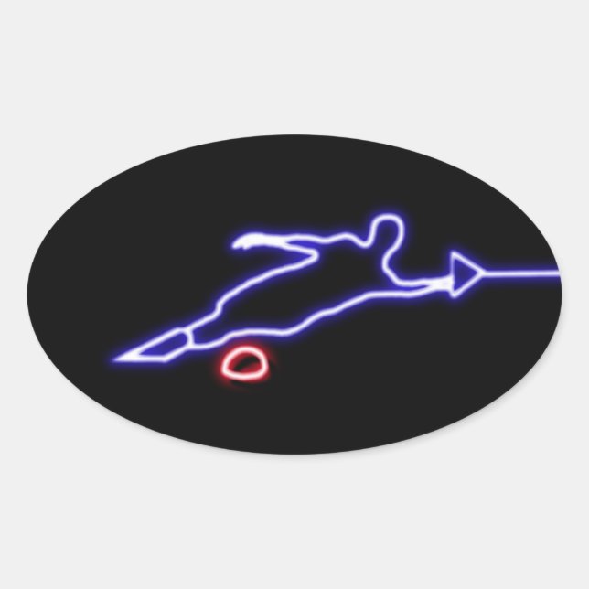 Slalom Water Skier Neon Sticker (Vorderseite)