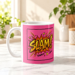 SLAM-Comic-Book-Pop-Art-Hot-Pink-Tasse Kaffeetasse