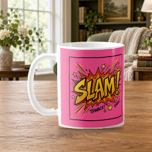 SLAM-Comic-Book-Pop-Art-Hot-Pink-Tasse Kaffeetasse