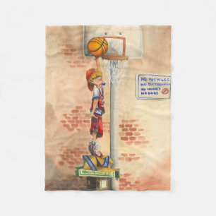Slam Dunk auf Basketball Hoop von Jay Throckmorton Fleecedecke
