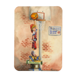 Slam Dunk auf Basketball Hoop von Jay Throckmorton Magnet
