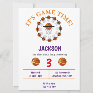 Slam Dunk Basketball Einladung zum Geburtstag