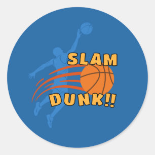 Slam Dunk Basketball für Sportfans Runder Aufkleber