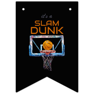 Slam Dunk Basketball Geburtstag jedes Alters Wimpelkette