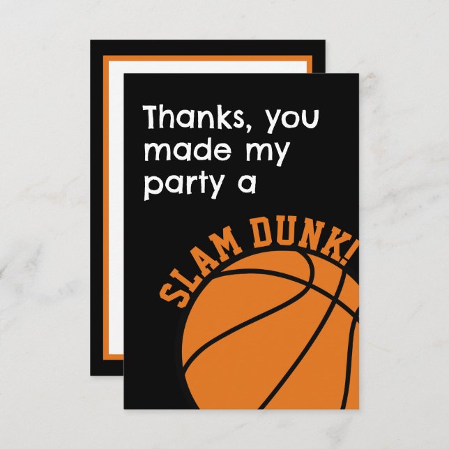Slam Dunk Basketball Geburtstagsparty Dankeskarte (Vorne/Hinten)