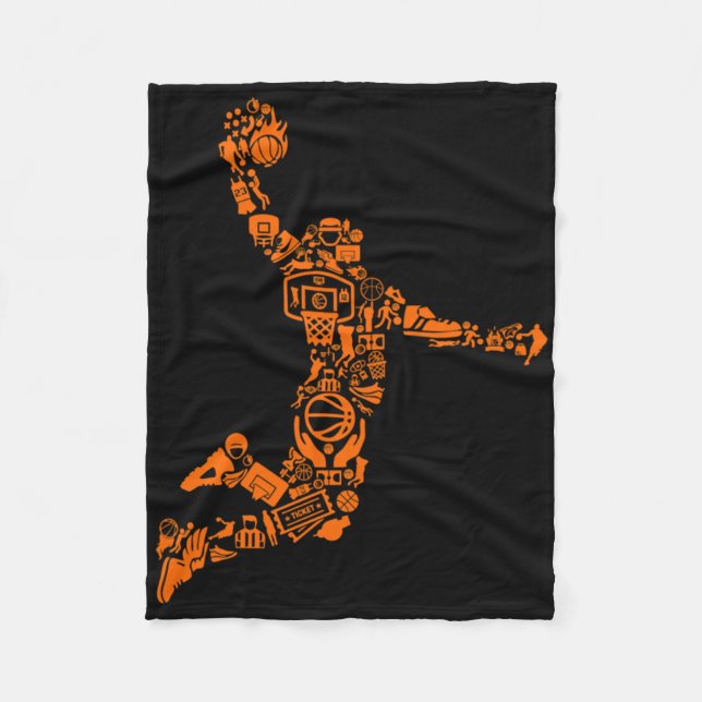 Slam Dunk Basketball Lang  Fleecedecke (Vorderseite)