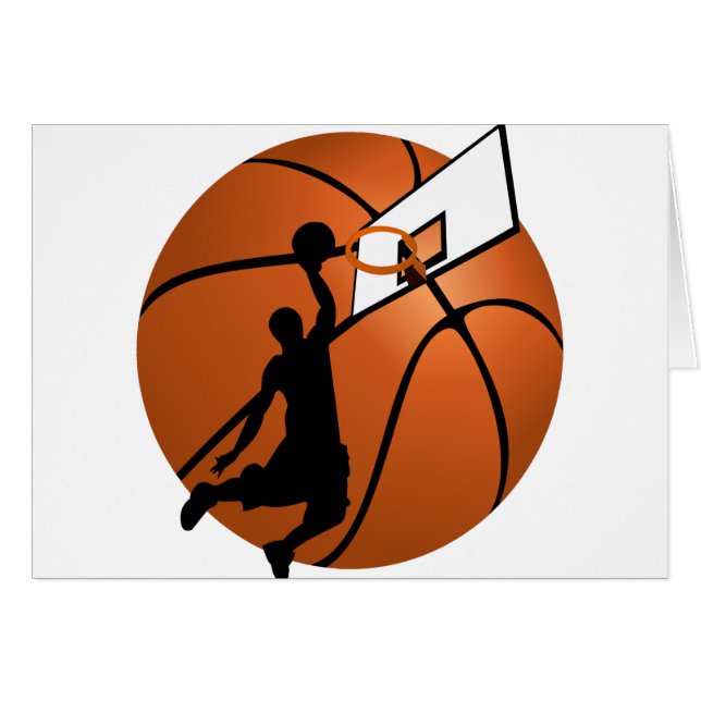 Slam Dunk Basketball Player mit Hoop on Ball (Vorderseite (Horizontal))