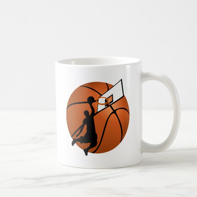 Slam Dunk Basketball Player mit Hoop on Ball Kaffeetasse (Rechts)