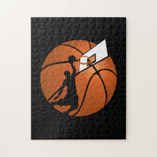Slam Dunk Basketball Player mit Hoop on Ball Puzzle