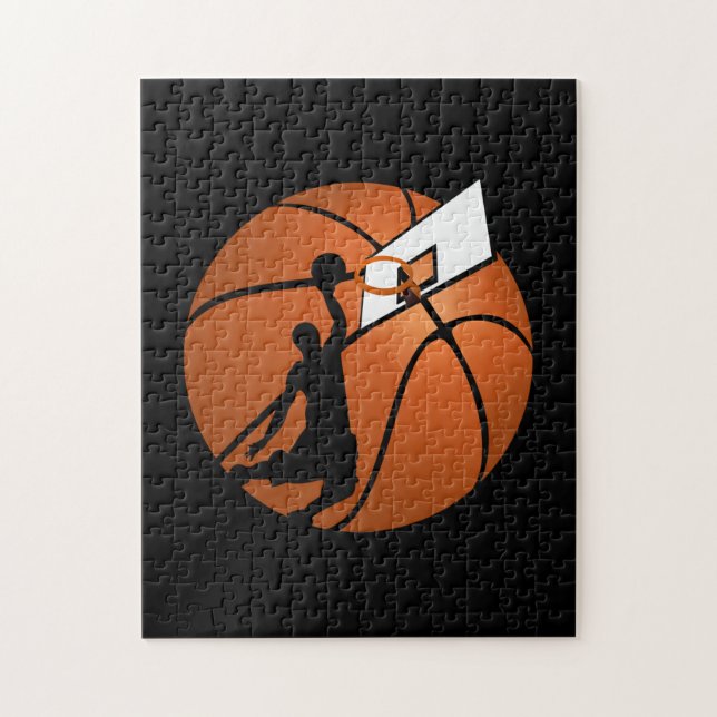 Slam Dunk Basketball Player mit Hoop on Ball Puzzle (Vertikal)