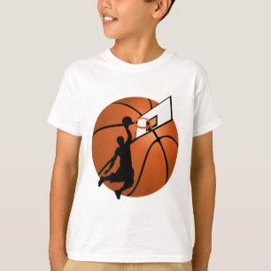 Slam Dunk Basketball Player mit Hoop on Ball T-Shirt