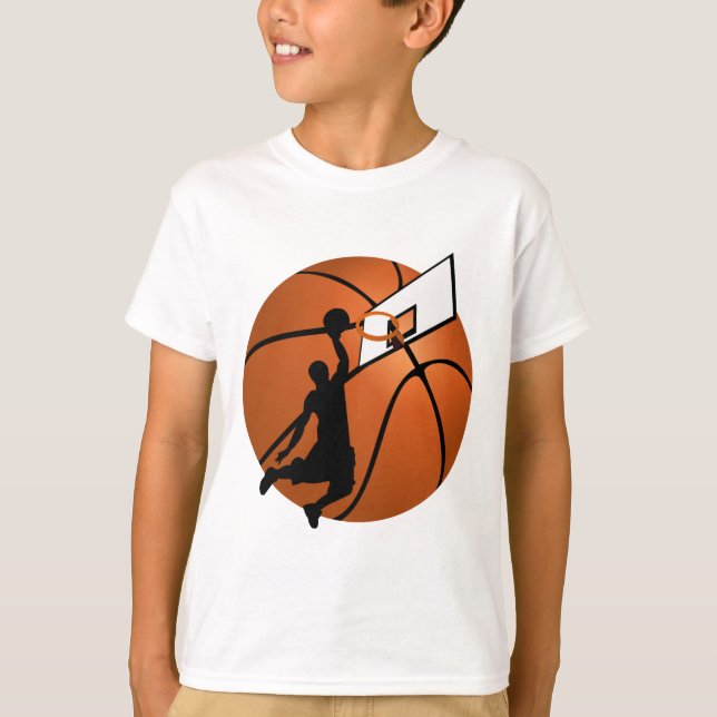 Slam Dunk Basketball Player mit Hoop on Ball T-Shirt (Vorderseite)