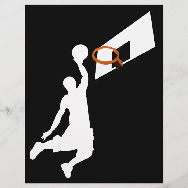 Slam Dunk Basketball Player - Weiße Silhouette (Vorderseite)