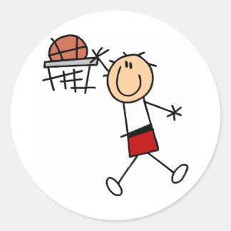 Slam Dunk Basketball - Rote T - Shirt und Geschenk Runder Aufkleber