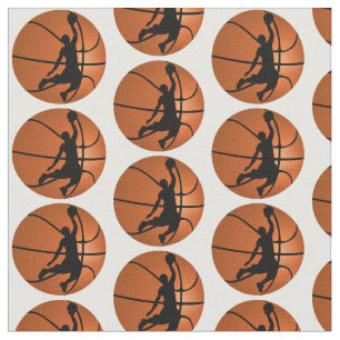 Slam Dunk Basketball Spieler auf Basketball Stoff