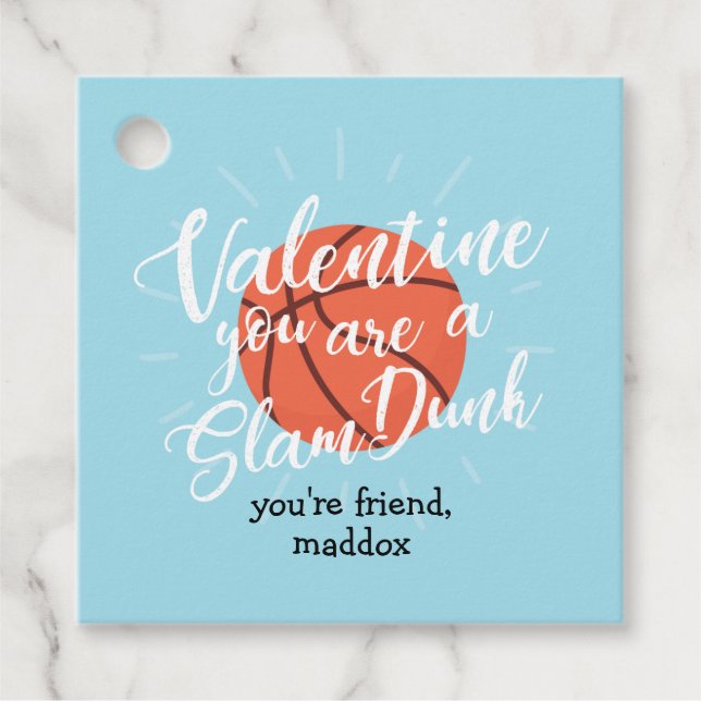 Slam Dunk Basketball Valentine Geschenkanhänger (Vorderseite)