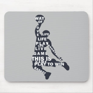 Slam dunk Basketballspieler mit Volltext Mousepad