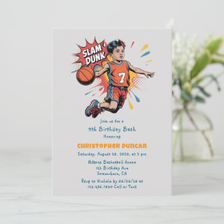 Slam Dunk Boy Birthday Bash Einladung