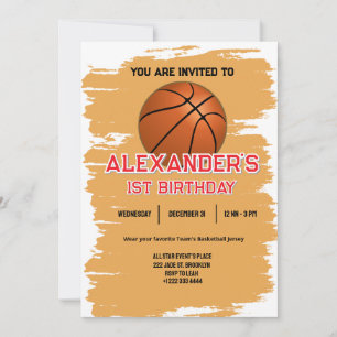 Slam Dunk Einladung zum ersten Geburtstag