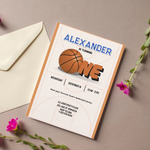 Slam Dunk Erste Geburtstagsfeier Einladung