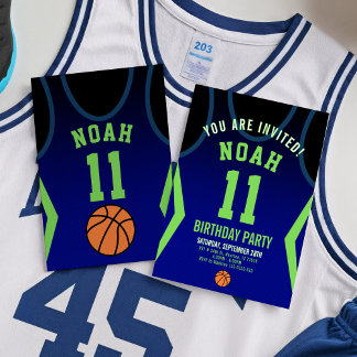 Slam Dunk Geburtstagsparty Einladung