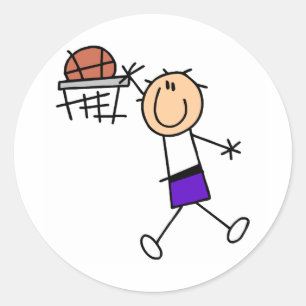 Slam Dunk Lila Basketball T-Shirts und Geschenke Runder Aufkleber