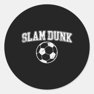 Slam Dunk - Lustige Sketll-Fußball-Sportarten Runder Aufkleber
