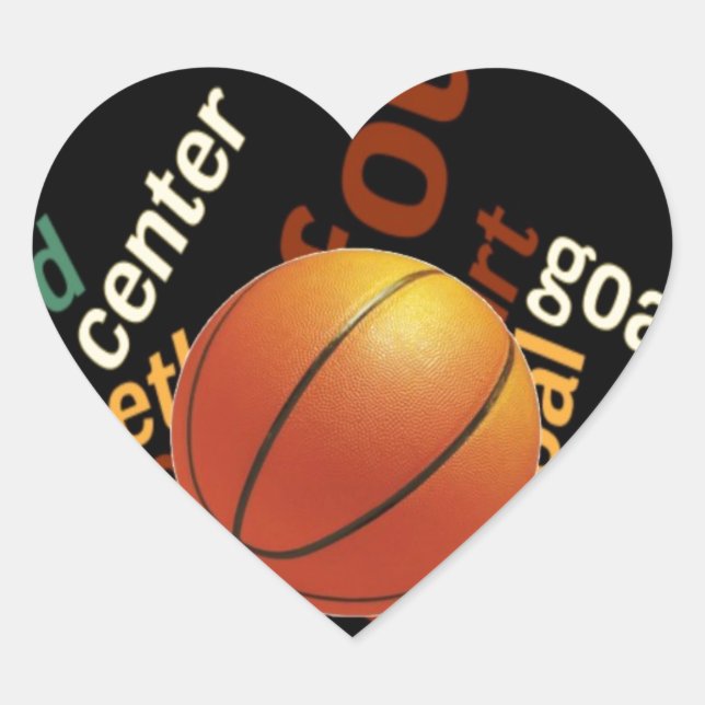 Slam Dunk of Vocabulary: Basketball Spiel der Cham Herz-Aufkleber (Vorderseite)