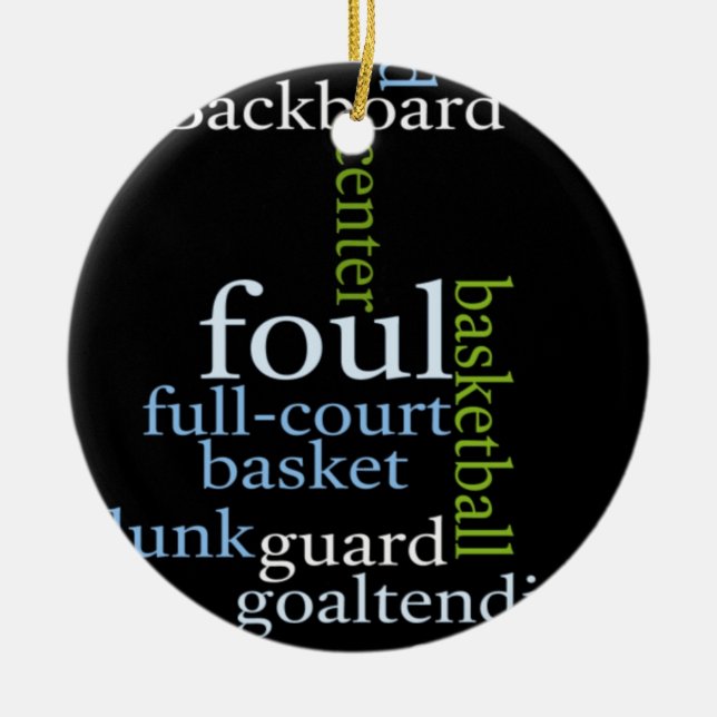 Slam Dunk of Words: Basketballspiel der Champions Keramik Ornament (Vorne)