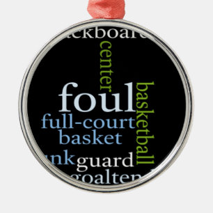 Slam Dunk of Words: Basketballspiel der Champions Ornament Aus Metall