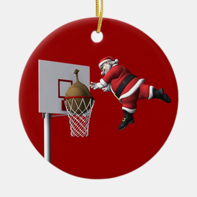 Slam Dunk Santa Claus Keramik Ornament (Vorne)