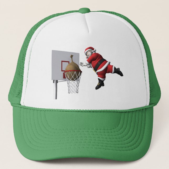 Slam Dunk Santa Claus Truckerkappe (Vorderseite)