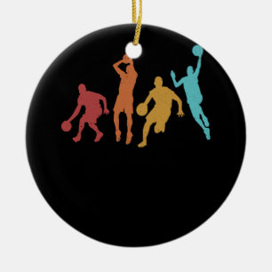 Slam Dunk Silhouette Basketball Spieler Dunkelheit Keramik Ornament