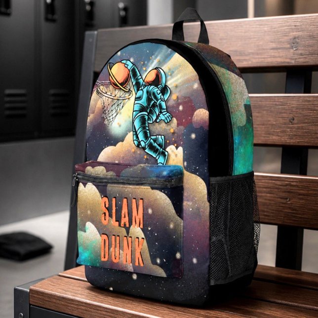 Slam Dunk Space Basketball Backpack Bedruckter Rucksack (Von Creator hochgeladen)